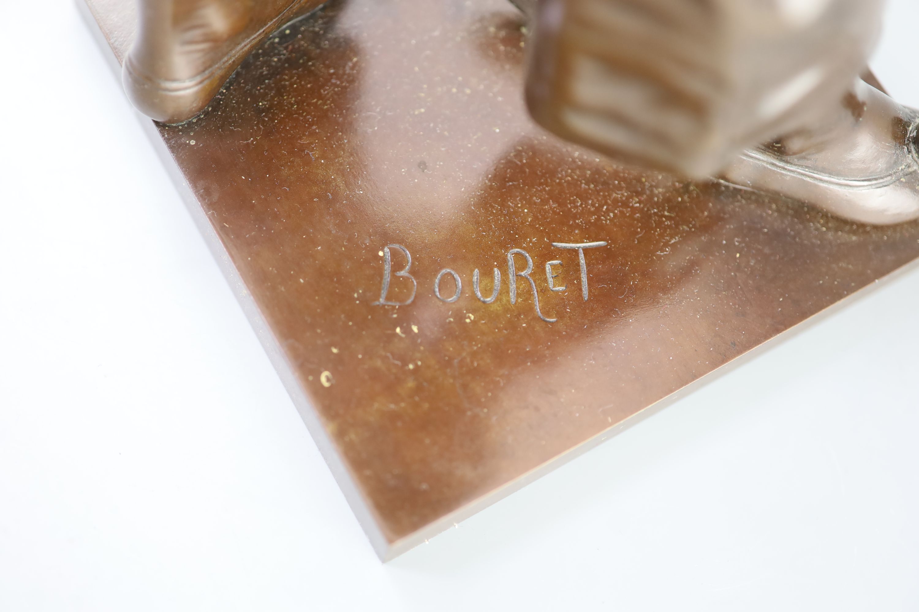 Eutrope Bouret (1833-1906) a bronze figure; ‘Au Clair de la Lune’, 46cm high.